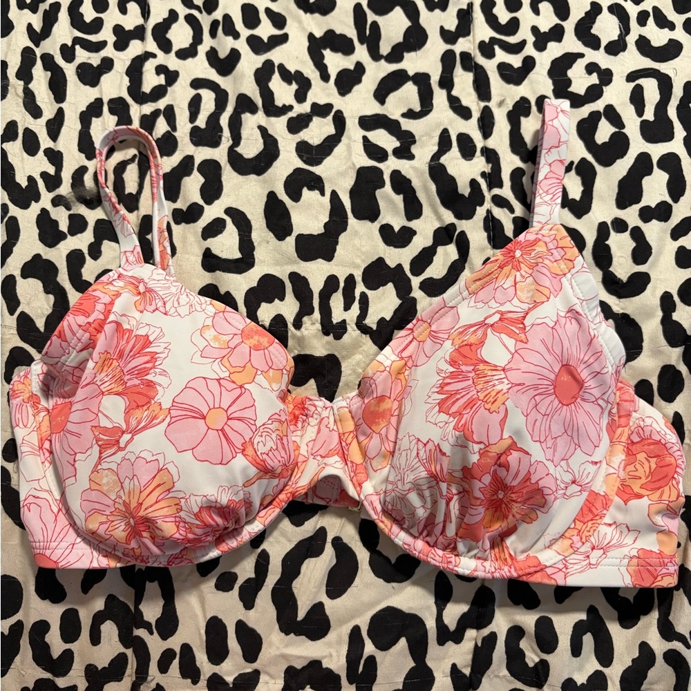 Shade & Shore Floral Pink and Orange Bra
